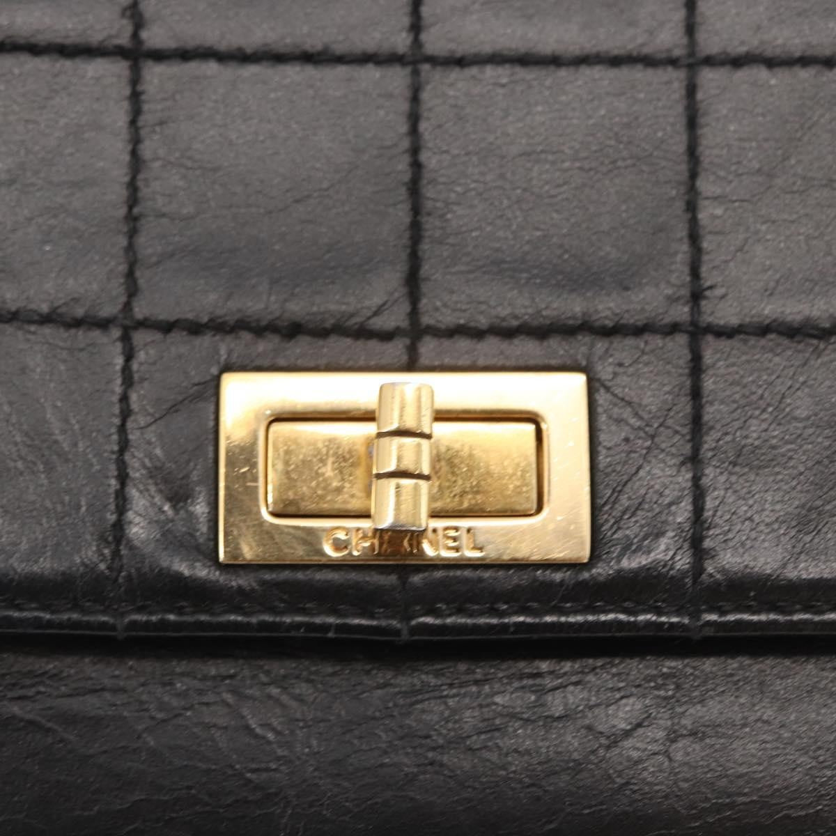 Chanel Chocolate Bar Accordion Reissue Flap Bag Quilted Lambskin, BLACK, LEATHER, Shoulder bag