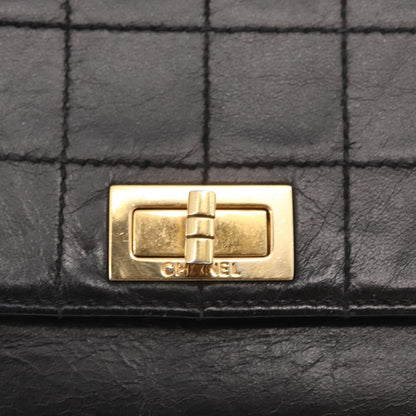 Chanel Chocolate Bar Accordion Reissue Flap Bag Quilted Lambskin, BLACK, LEATHER, Shoulder bag