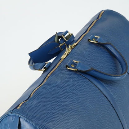 Louis Vuitton Keepall Bag Epi Leather, BLUE, LEATHER, Travel bag