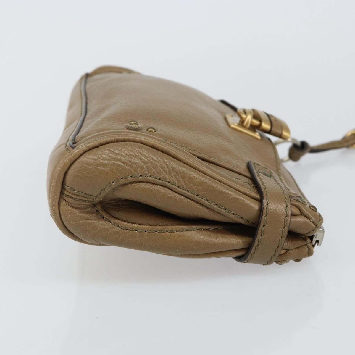 Chloe Paddington Pouch Leather, BEIGE, LEATHER, Clutche & pouche