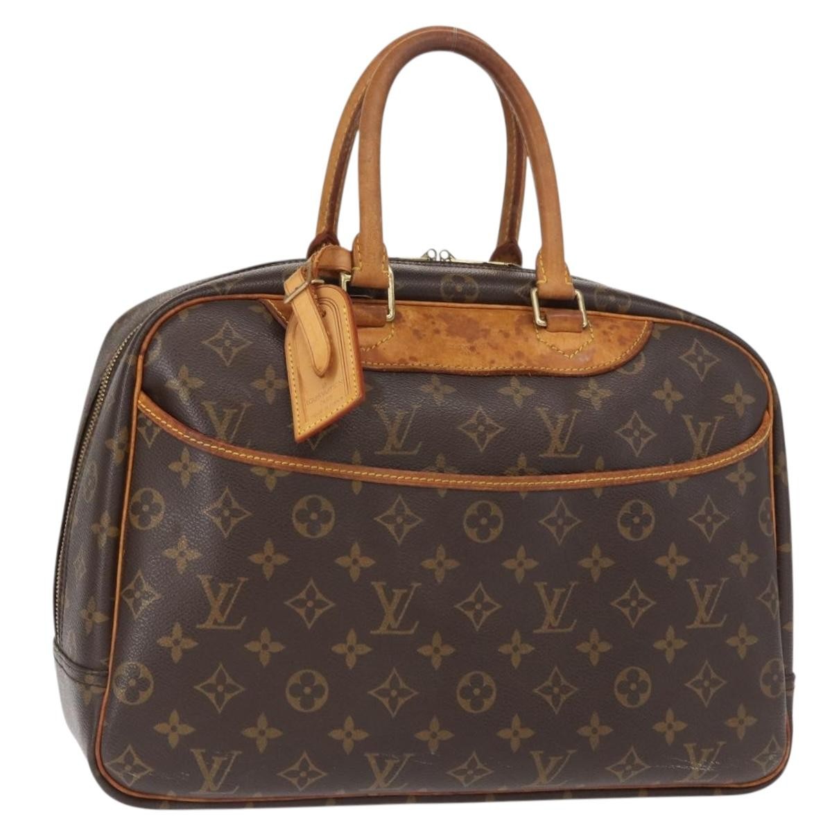 Louis Vuitton Deauville Handbag Monogram Canvas, BROWN, CANVAS, Handbag