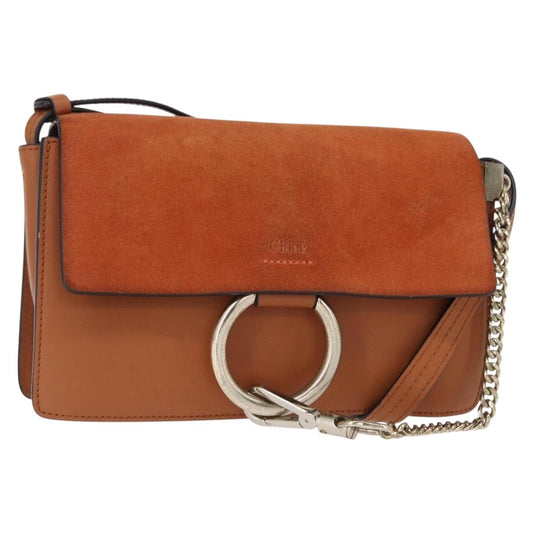 Chloe Faye Shoulder Bag Leather and Suede, BROWN, SUEDE, Shoulder bag