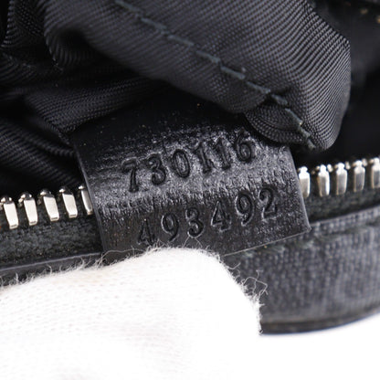 Gucci Interlocking G Patch Zip Around Crossbody Bag GG Supreme Canvas, BLACK, CANVAS, Crossbody bag