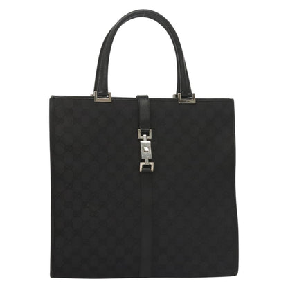 "Gucci Vintage Jackie Tote Canvas, Leather", BLACK, CANVAS, Tote bag