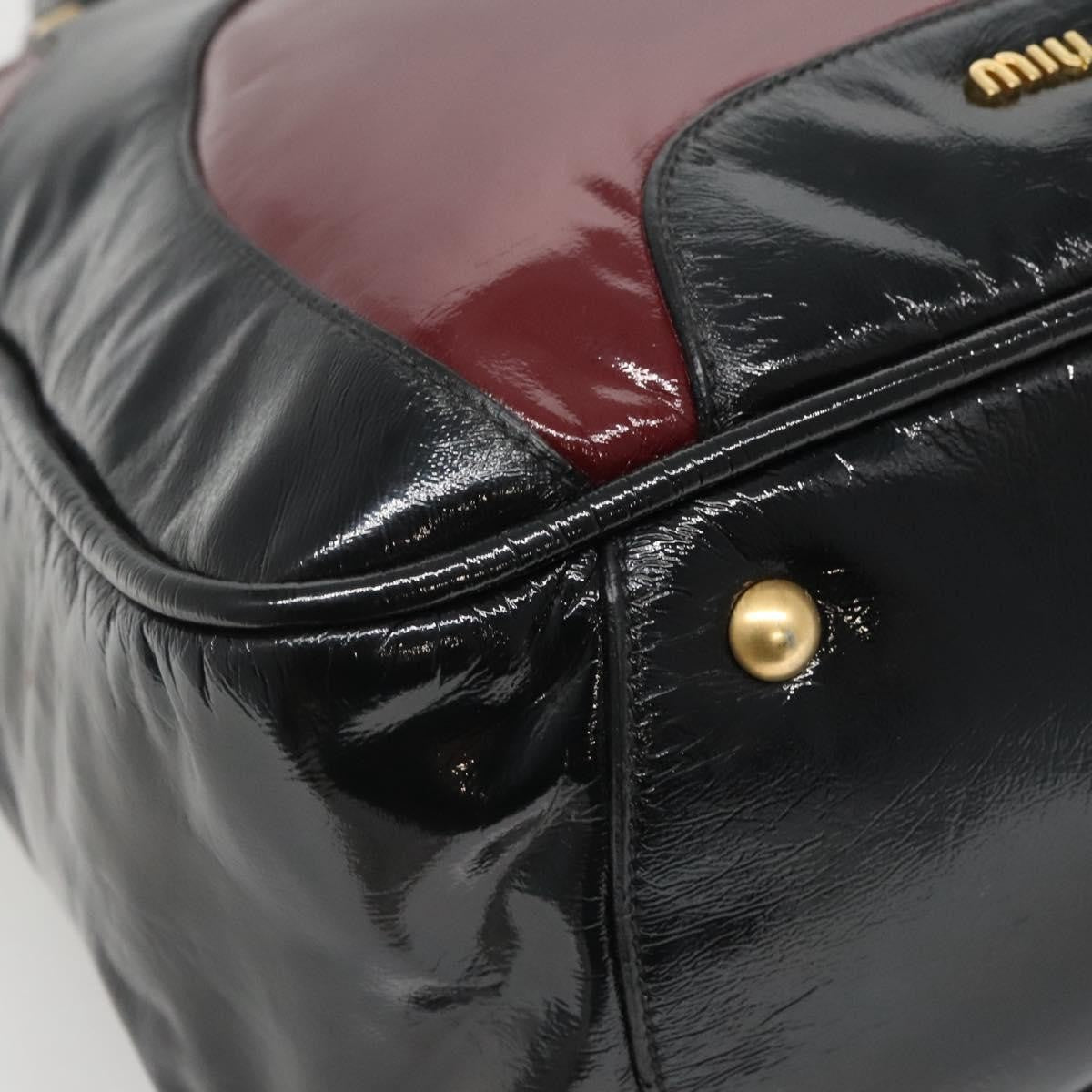 Miu Miu Convertible Satchel Bag Leather, BLACK, PATENT_LEATHER, Handbag