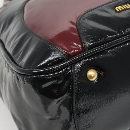 Miu Miu Convertible Satchel Bag Leather, BLACK, PATENT_LEATHER, Handbag