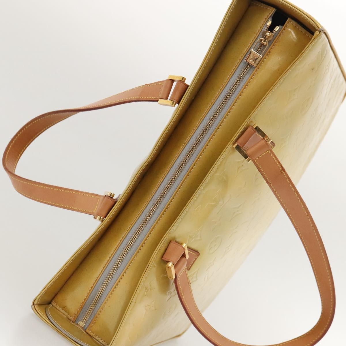 Louis Vuitton Columbus Handbag Monogram Vernis, GRAY, PATENT_LEATHER, Tote bag