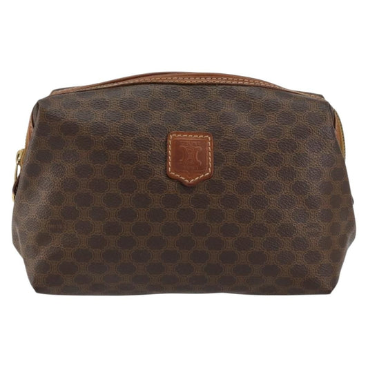 Celine Macadam Pochette Canvas and Leather, BROWN, CANVAS, Clutche & pouche