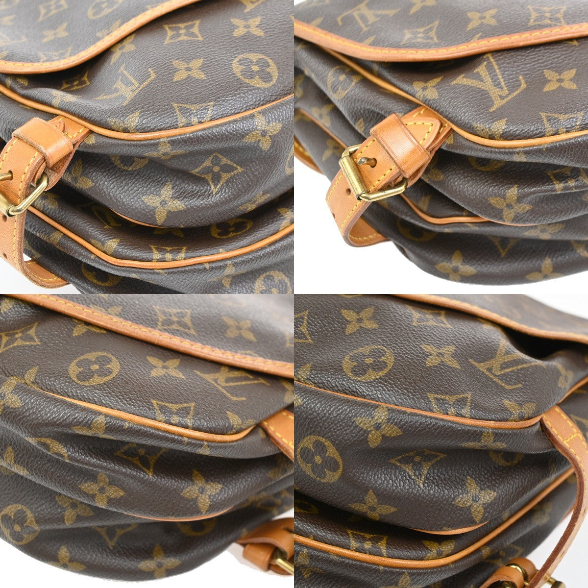 Louis Vuitton Saumur Handbag Monogram Canvas, BROWN, CANVAS, Shoulder bag