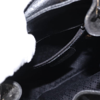 Gucci Vintage Bamboo Backpack Suede, BLACK, SUEDE, Backpack