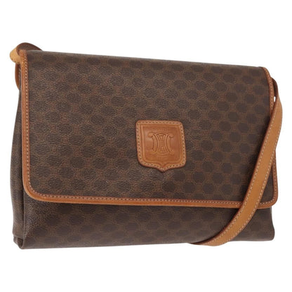Celine Vintage Macadam Shoulder Bag Canvas, BROWN, CANVAS, Shoulder bag