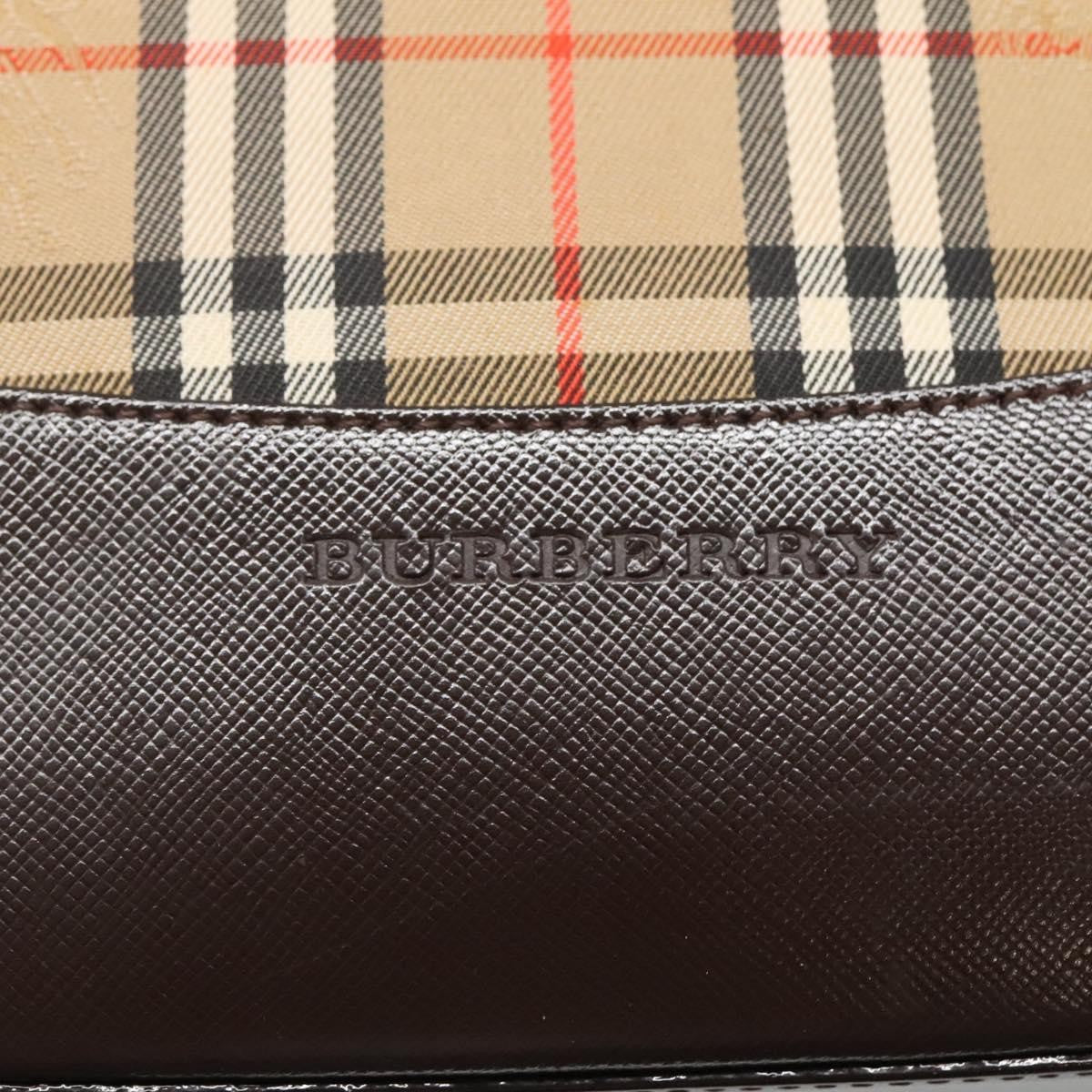 Burberry Nova Handbag Check Pattern, BEIGE, CANVAS, Handbag