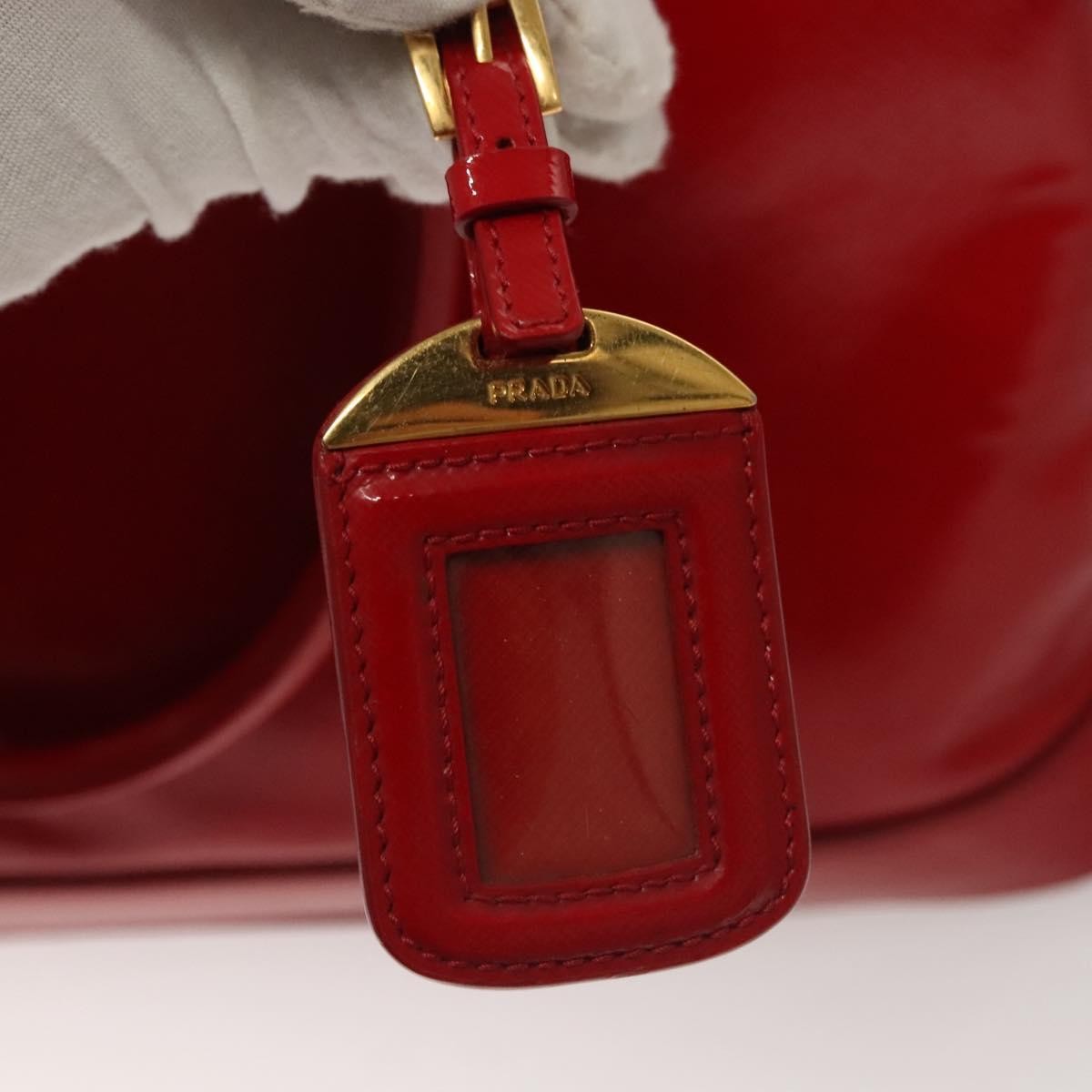 Prada Open Promenade Bag Vernice Saffiano Leather, RED, PATENT_LEATHER, Handbag