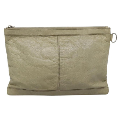 Balenciaga Classic City Clip Pouch Leather, BEIGE, LEATHER, Clutche & pouche