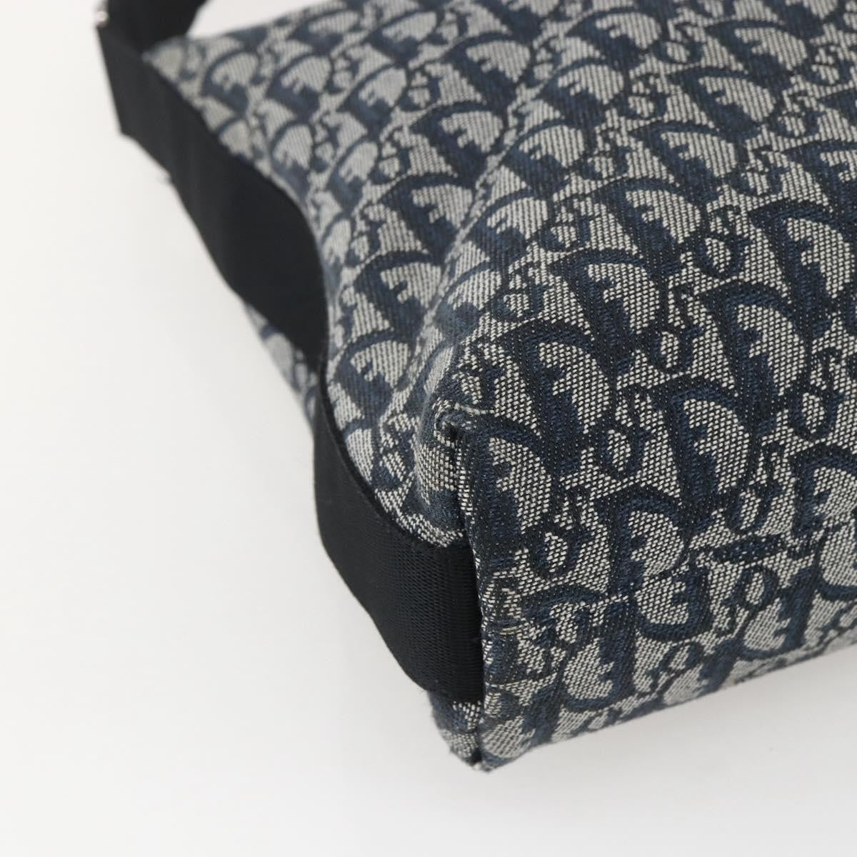 Christian Dior Vintage Trotter Shoulder Bag Canvas, NAVY, CANVAS, Shoulder bag