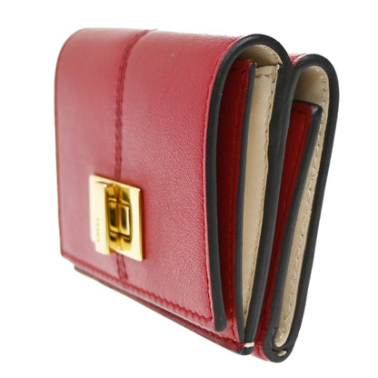 Fendi Peekaboo Wallet Leather, Red, Leather, Wallet