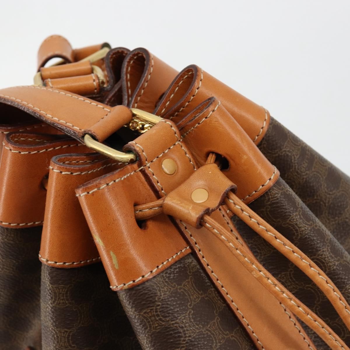 Celine Macadam Shoulder Bag PVC Leather, Brown, PVC, Shoulder Bag