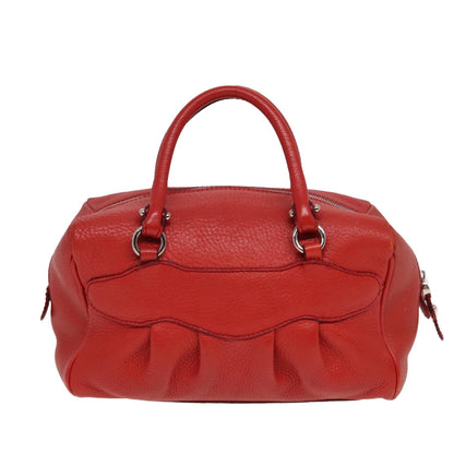 Salvatore Ferragamo Gancini Buckle Shoulder Bag Leather, RED, LEATHER, Handbag