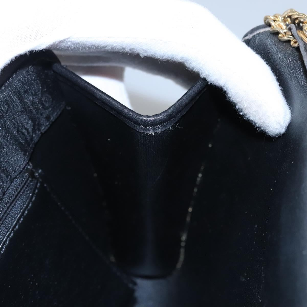 Christian Dior Vintage Chain Flap Shoulder Bag Diorissimo Canvas, BLACK, CANVAS, Shoulder bag