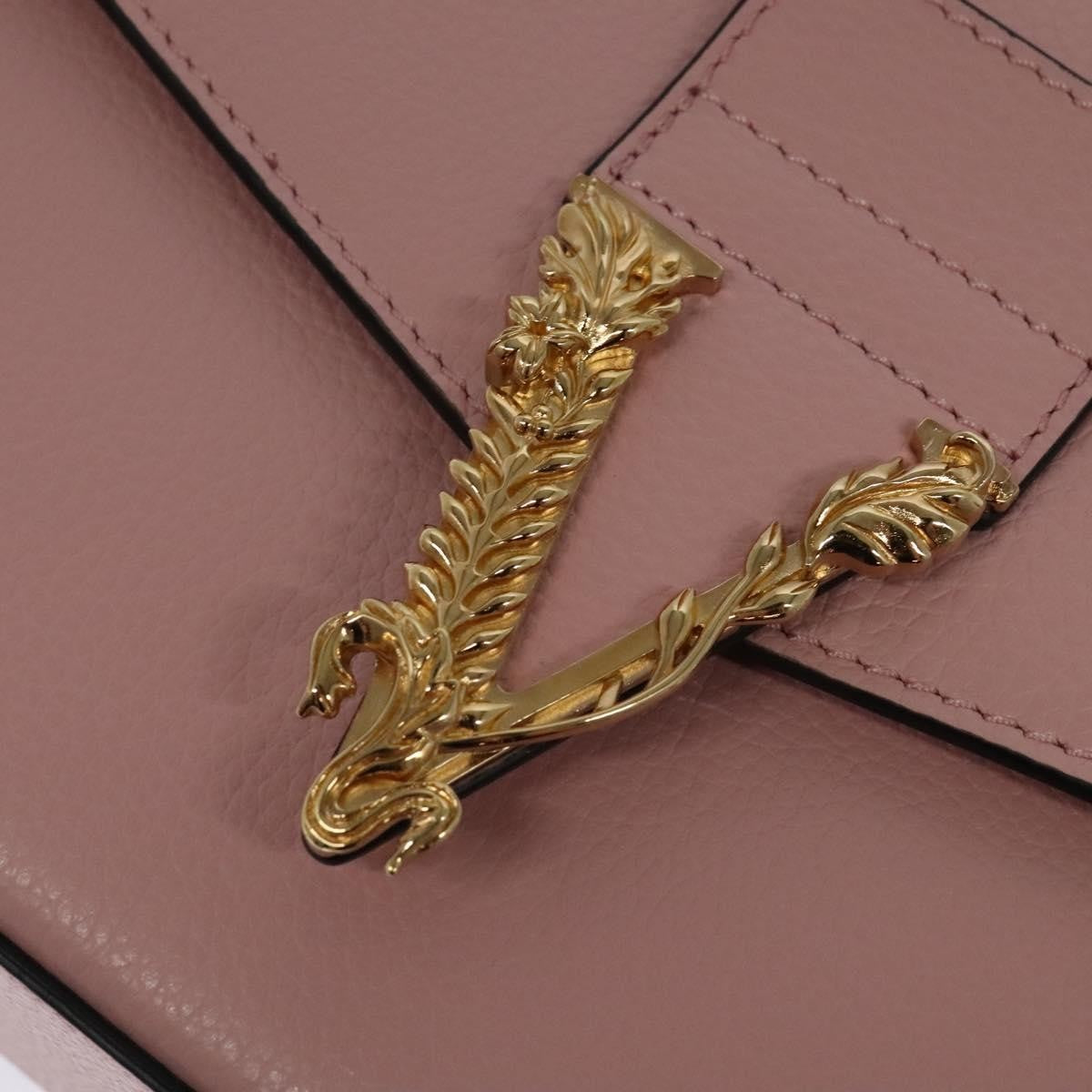 Versace Virtus Flap Messenger Bag Leather, PINK, LEATHER, Shoulder bag
