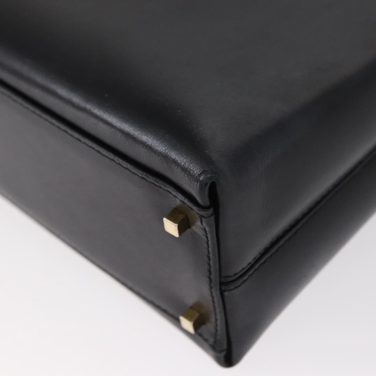 Salvatore Ferragamo Gancini handbag Leather, BLACK, LEATHER, Handbag