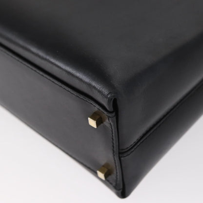 Salvatore Ferragamo Gancini handbag Leather, BLACK, LEATHER, Handbag