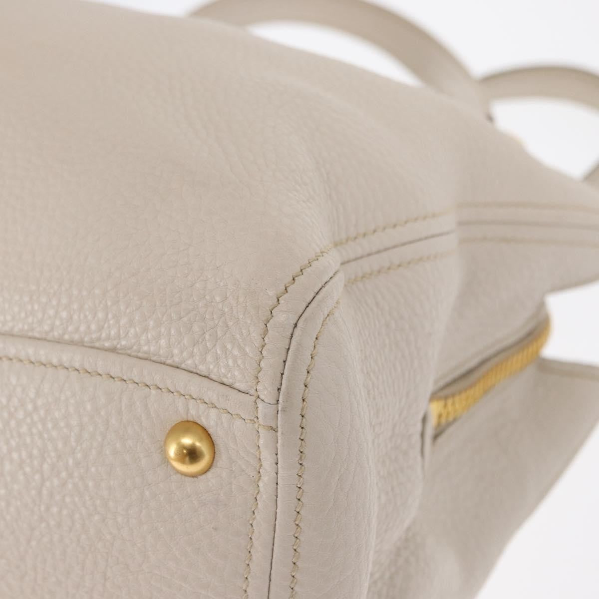 Miu Miu Phenix Convertible Tote Leather, WHITE, LEATHER, Handbag