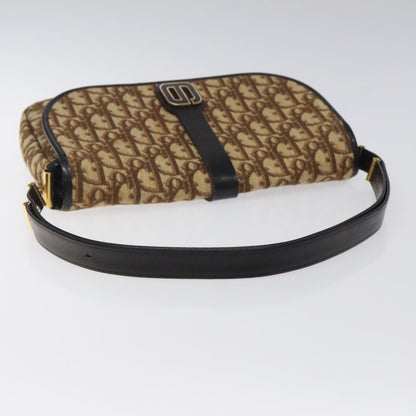Christian Dior Vintage CD Flap Shoulder Bag Canvas, BROWN, CANVAS, Shoulder bag