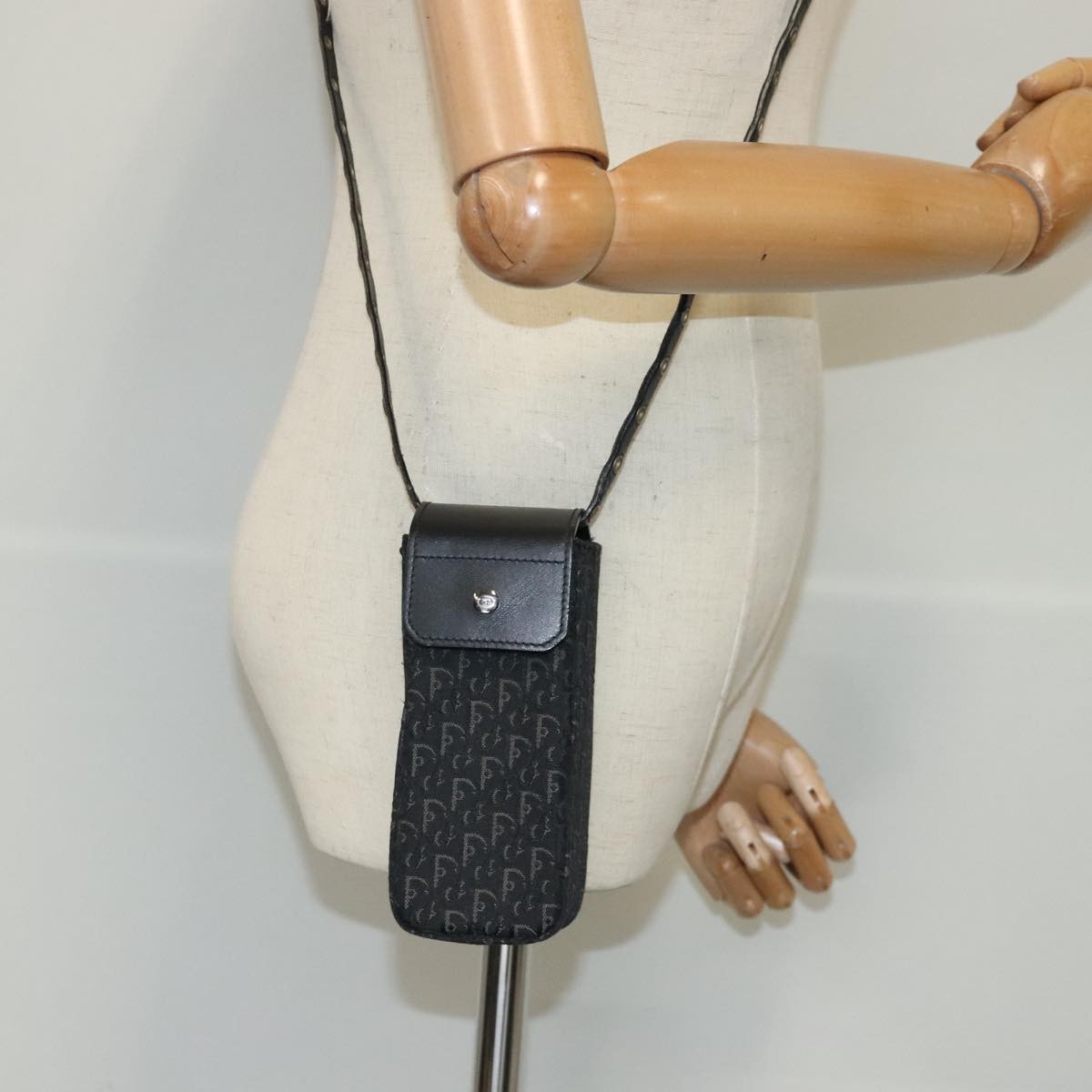 Christian Dior Vintage Trotter Pouch Diorissimo Canvas, BLACK, CANVAS, Clutche & pouche