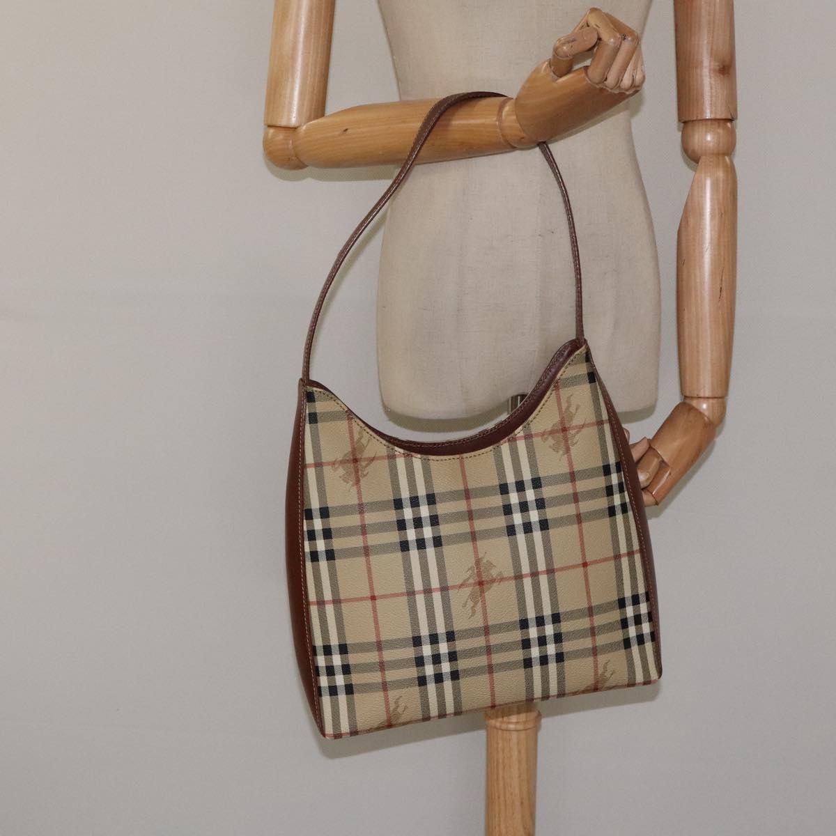 Burberry Shoulder Bag Nova Check Canvas, BEIGE, PVC, Shoulder bag