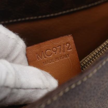 Celine Vintage Macadam Tote bag Canvas and Leather, BROWN, PVC, Tote bag