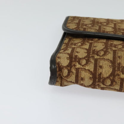 Christian Dior Vintage Trotter Flap Shoulder Bag Canvas, BROWN, CANVAS, Shoulder bag