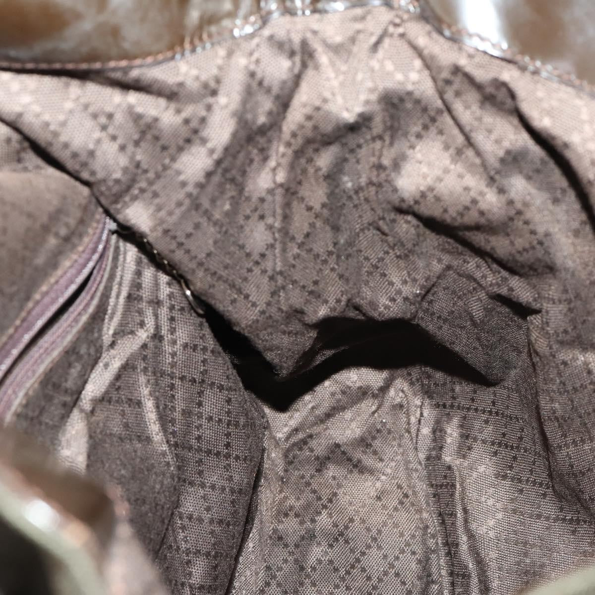 Gucci Vintage Bamboo Handle Bag Nylon, BROWN, NYLON, Handbag