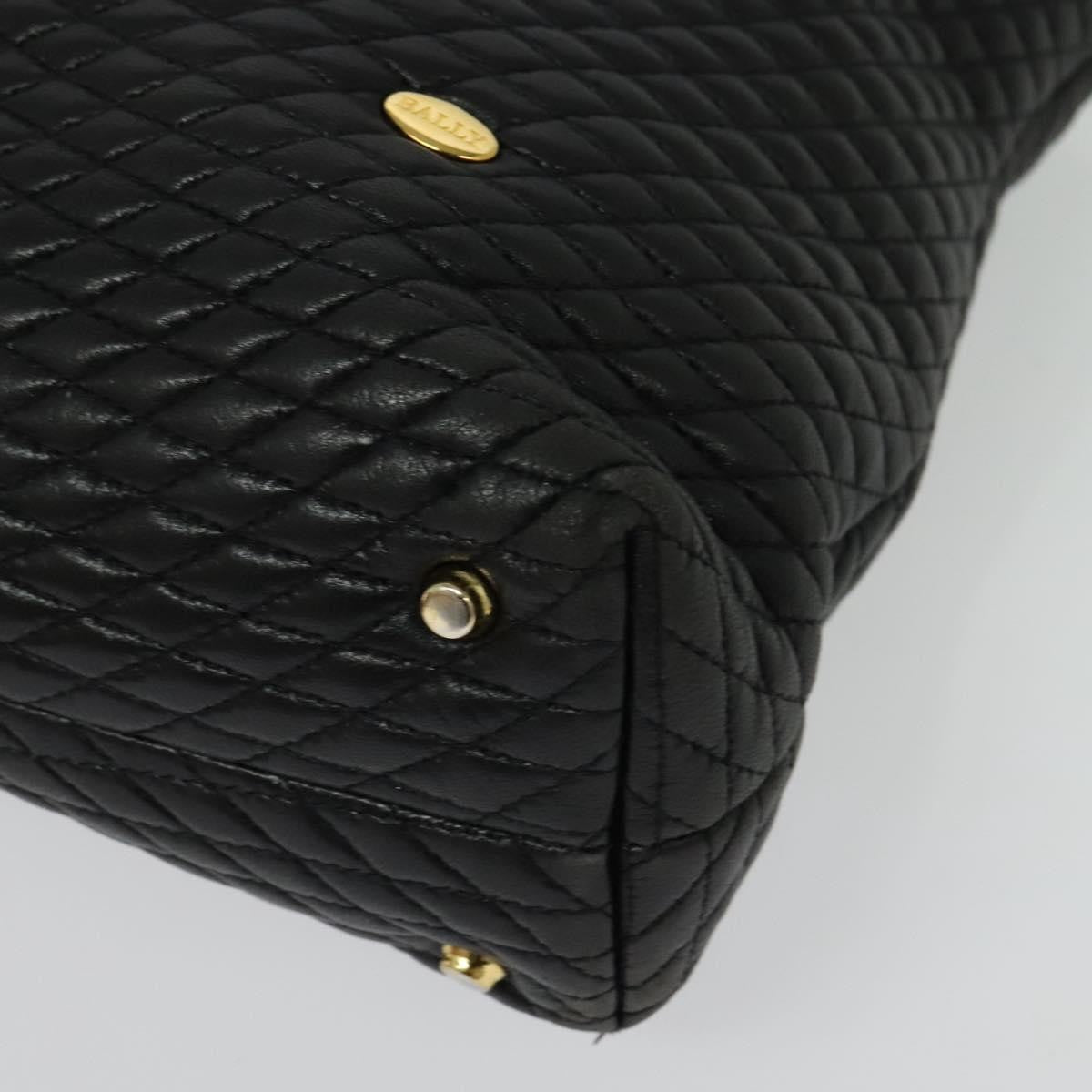 Bally Vintage Chain Shoulder Bag Quilted Leather, BLACK, LEATHER, Shoulder bag