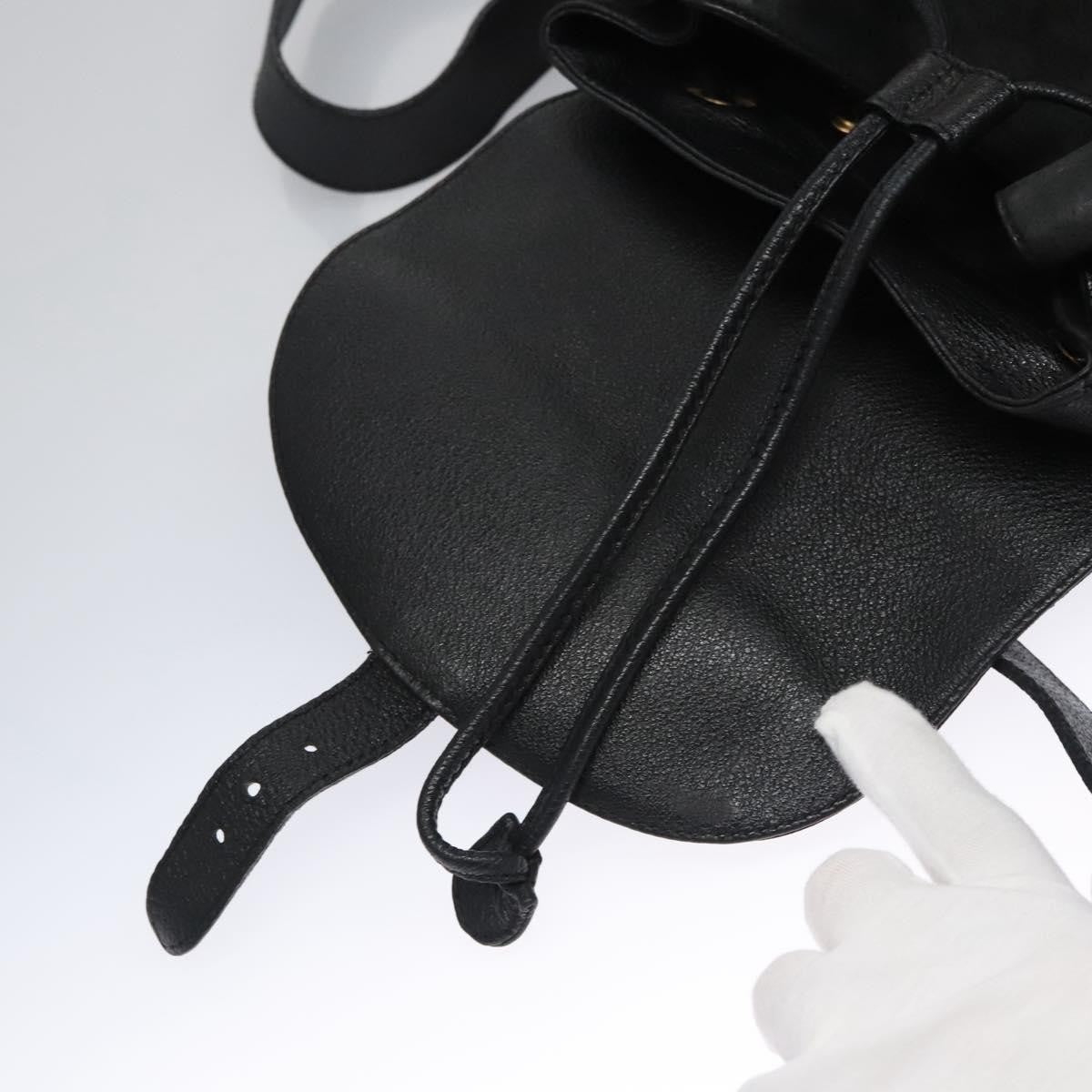 Gucci Vintage Bamboo Backpack Suede, BLACK, SUEDE, Backpack