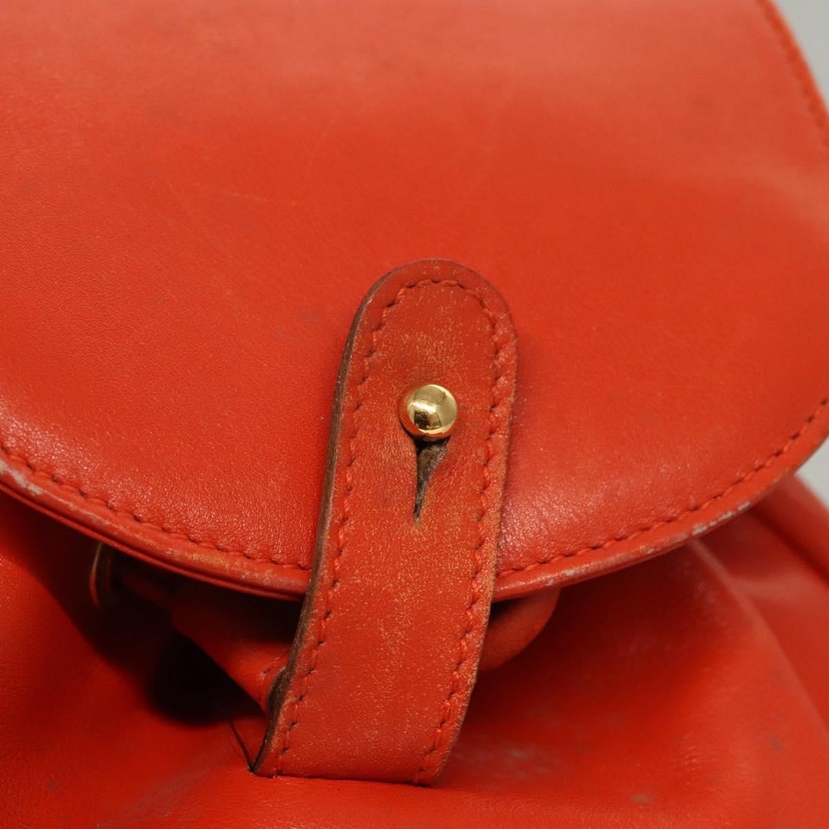 Gucci Vintage Bamboo Backpack Leather, ORANGE, LEATHER, Backpack