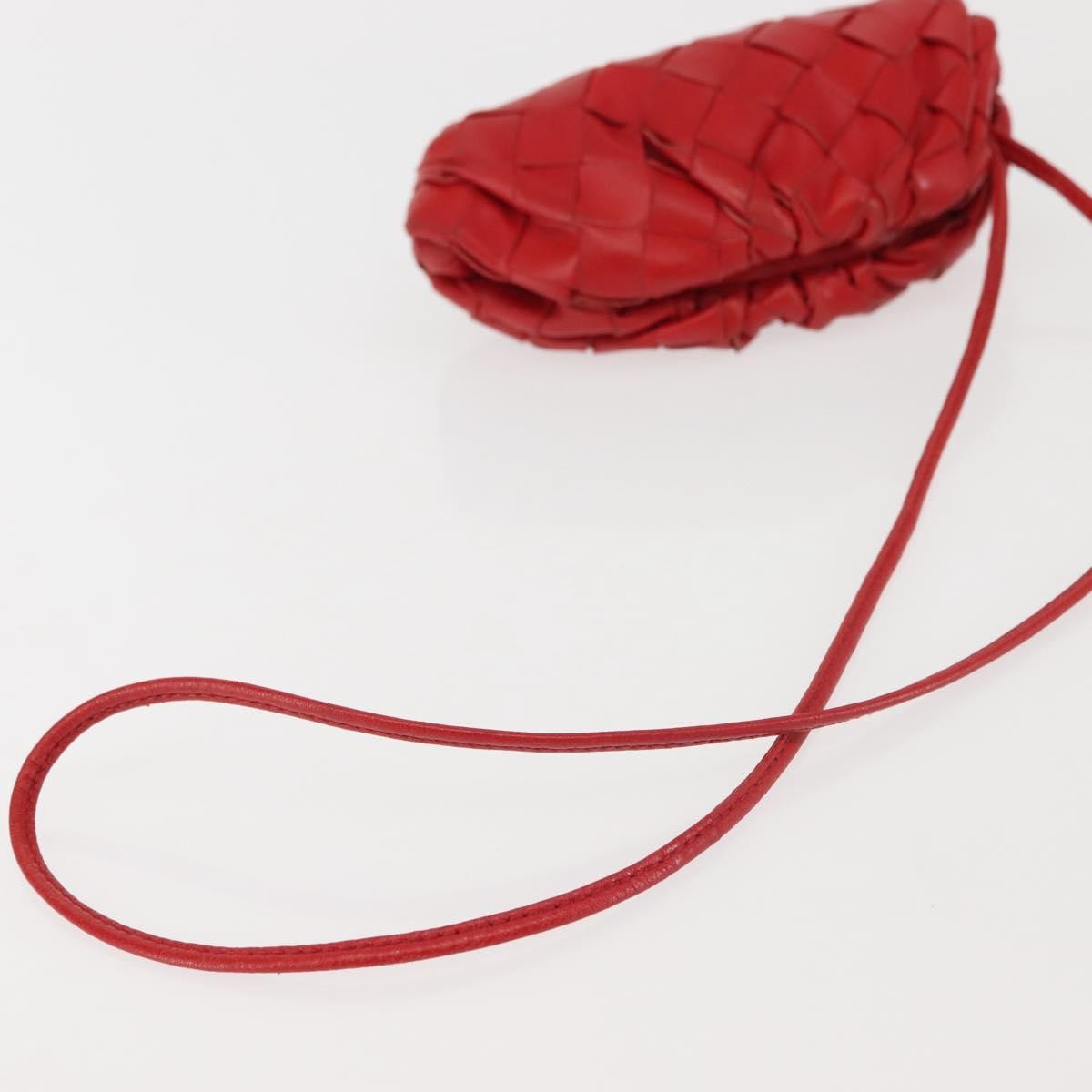 Bottega Veneta The Pouch Coin Purse Intrecciato Nappa, RED, LEATHER, Clutche & pouche