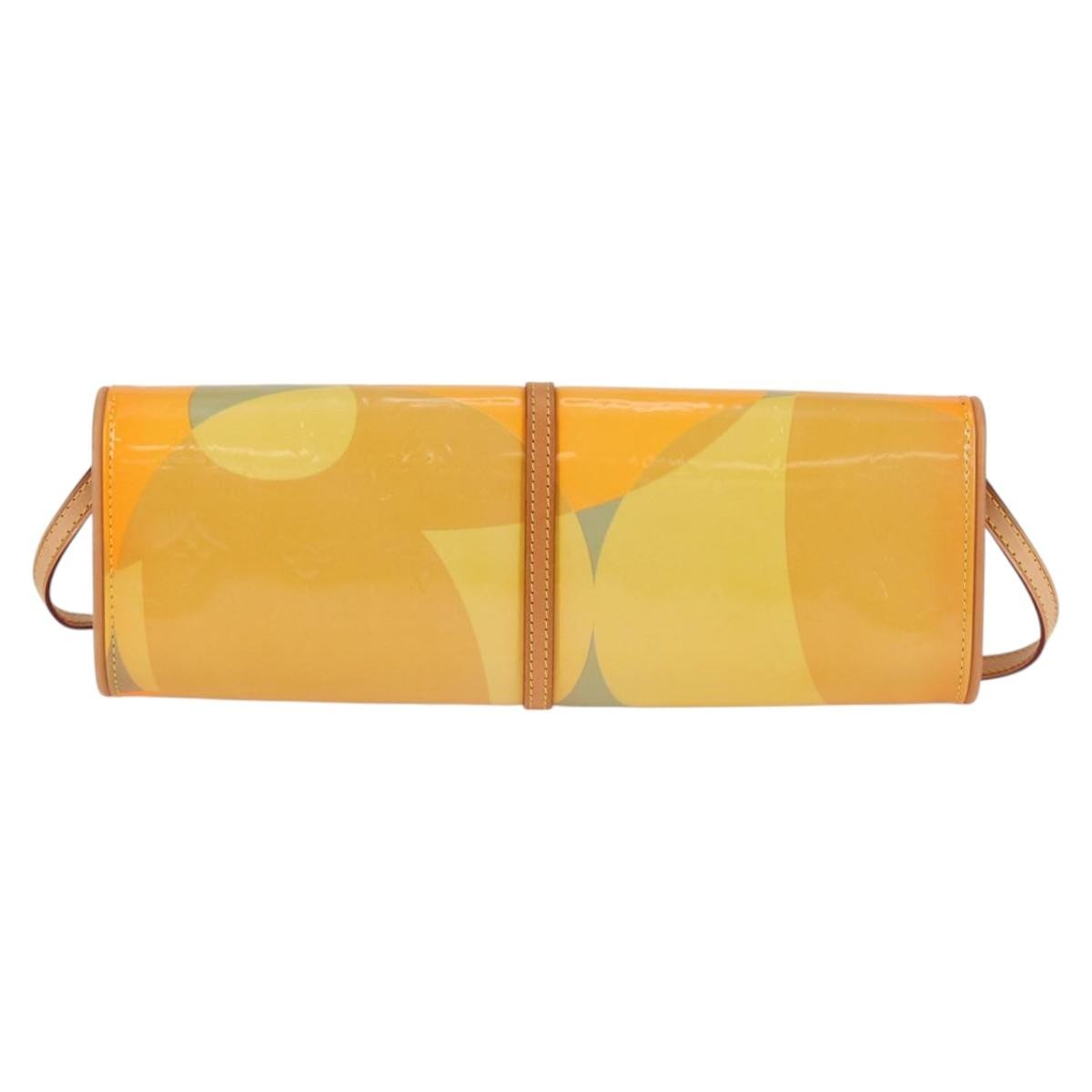 Louis Vuitton Fleurs Pochette Printed Monogram Vernis, YELLOW, PATENT_LEATHER, Shoulder bag