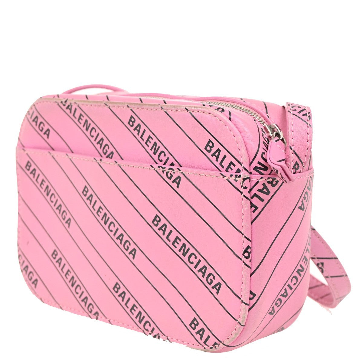 Balenciaga Everyday Camera Bag Monogram Printed Leather, PINK, LEATHER, Shoulder bag