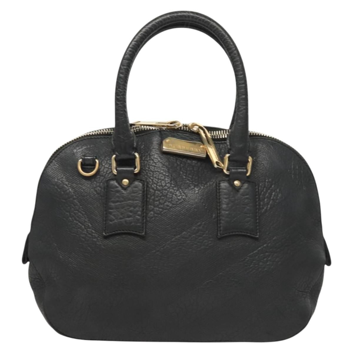 Burberry Orchard Bag Grained Leather, BLACK, LEATHER, Handbag
