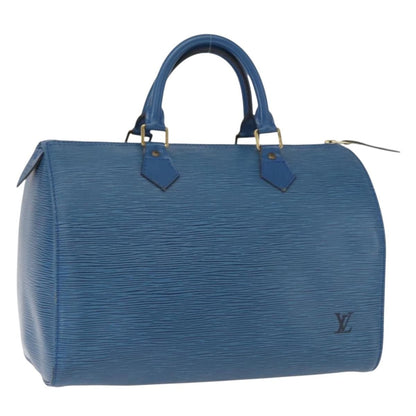 Louis Vuitton Speedy Handbag Epi Leather, BLUE, LEATHER, Handbag