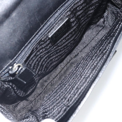 Prada Vintage Flap Shoulder Bag Leather, Black, Leather, Shoulder Bag