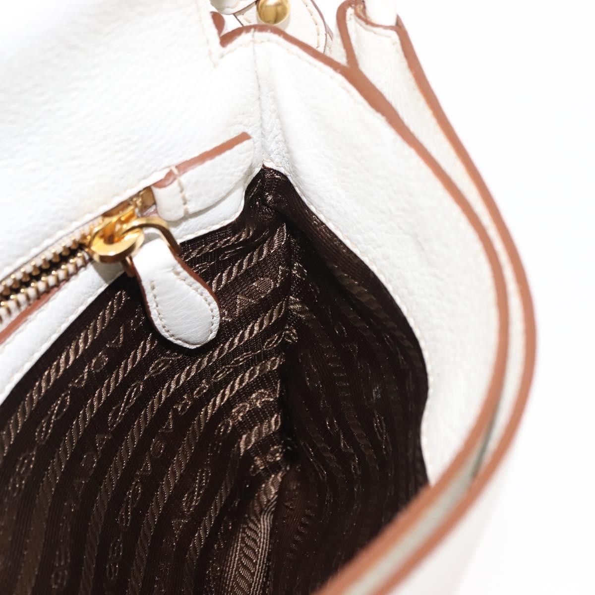 Prada Flap Crossbody Bag Vitello Daino, WHITE, LEATHER, Shoulder bag