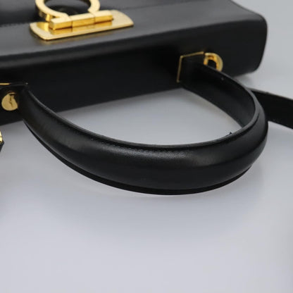 Salvatore Ferragamo Gancini Convertible Top Handle Bag Leather, BLACK, LEATHER, Handbag