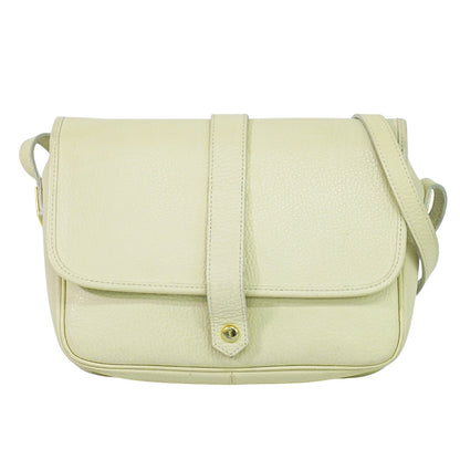 Saint Laurent Vintage Flap Crossbody Bag Leather, ECRU, LEATHER, Shoulder bag