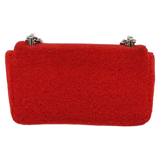 Burberry Lola Shoulder Bag Pile, RED, COTTON, Shoulder bag