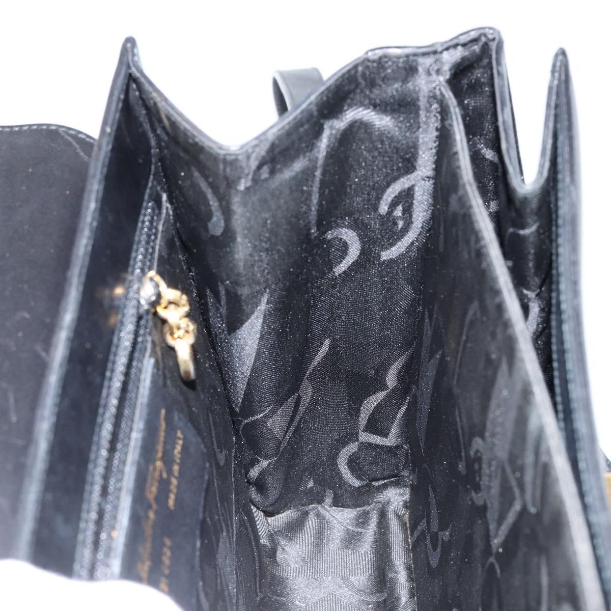 Salvatore Ferragamo Gancini Convertible Top Handle Bag Leather, BLACK, LEATHER, Handbag