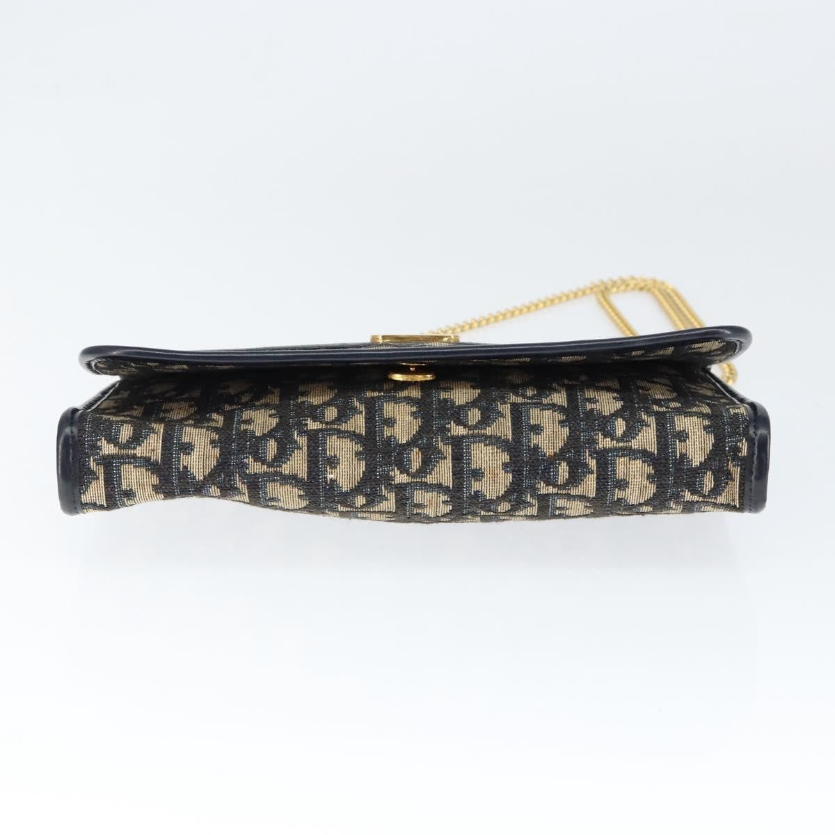 Christian Dior Vintage Trotter Shoulder Bag Canvas, NAVY, CANVAS, Shoulder bag