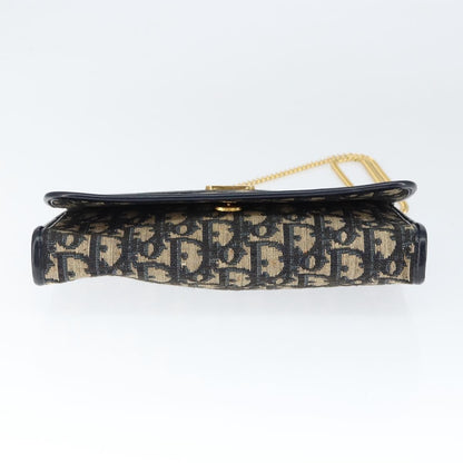 Christian Dior Vintage Trotter Shoulder Bag Canvas, NAVY, CANVAS, Shoulder bag