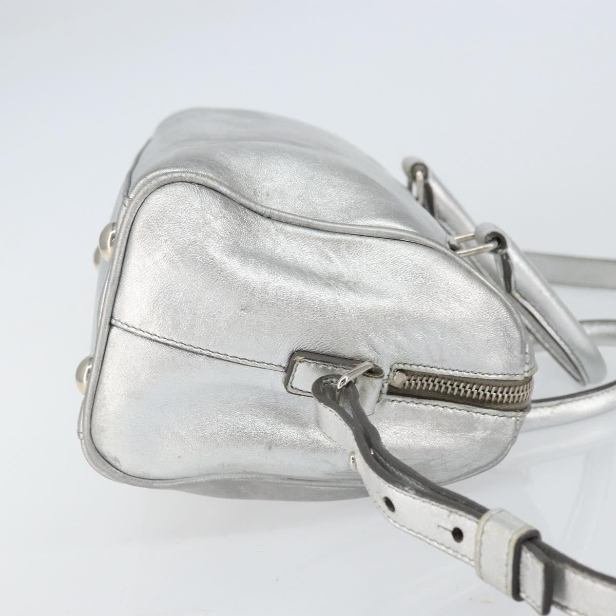Saint Laurent Classic Duffle Bag Leather, SILVER, LEATHER, Handbag